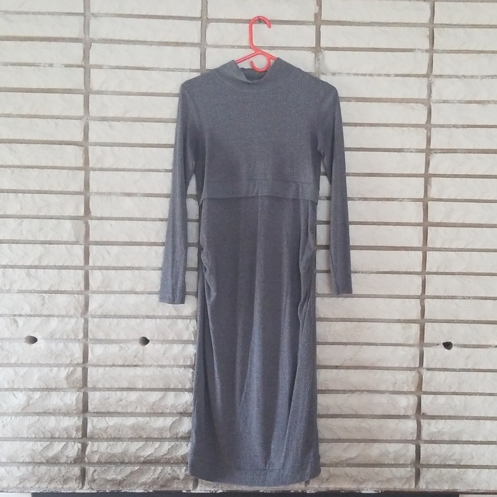 Grey mock turtleneck maternity size 10 long sleeve